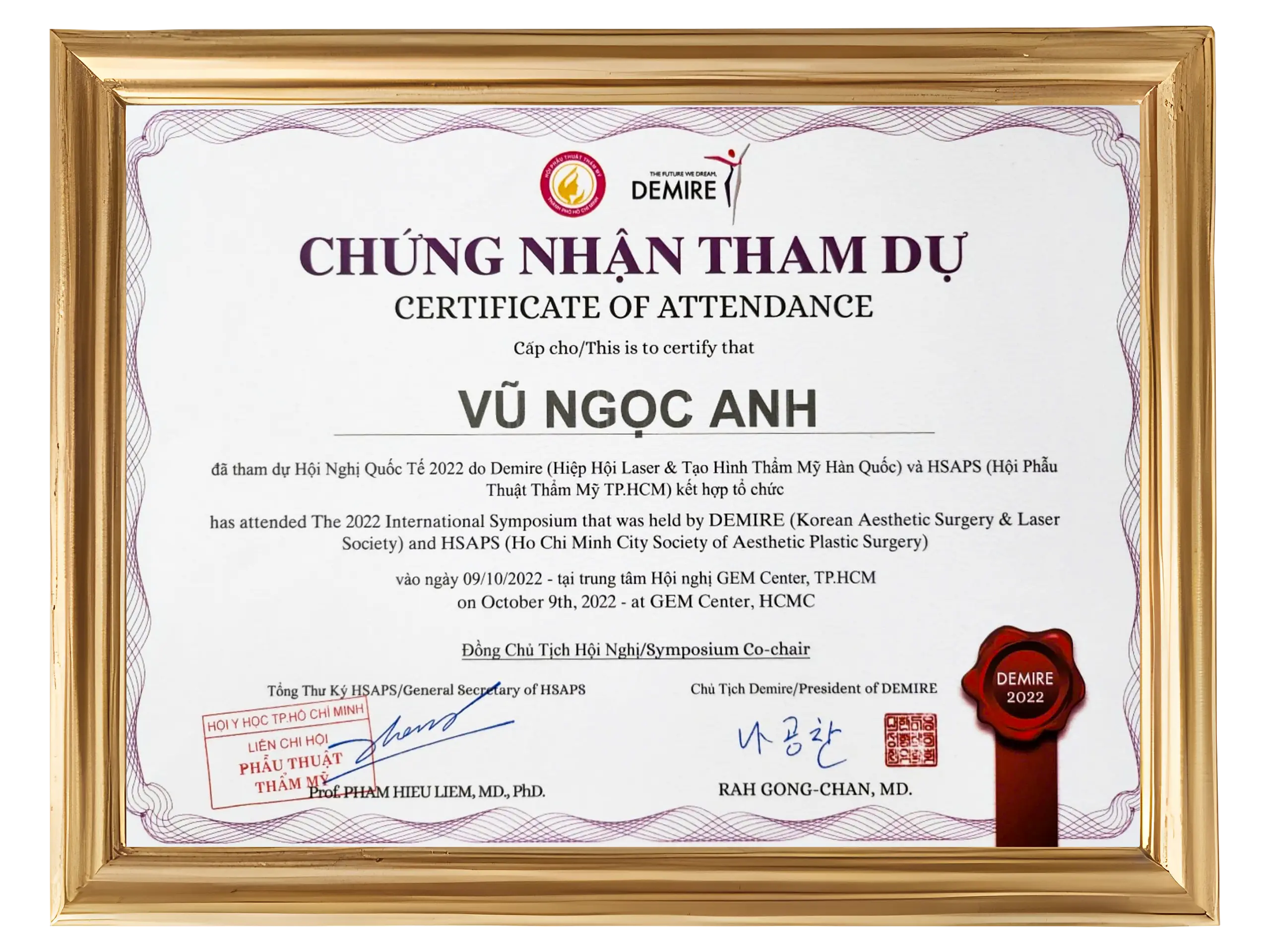 Chứng chỉ Bác sĩ Vũ Ngọc Anh 10