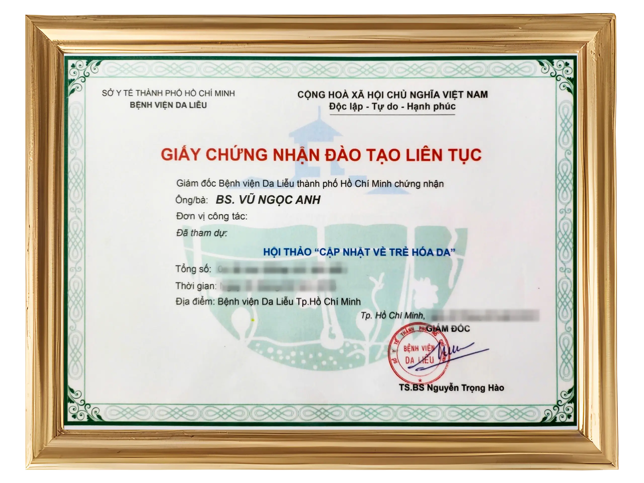 Chứng chỉ Bác sĩ Vũ Ngọc Anh 11