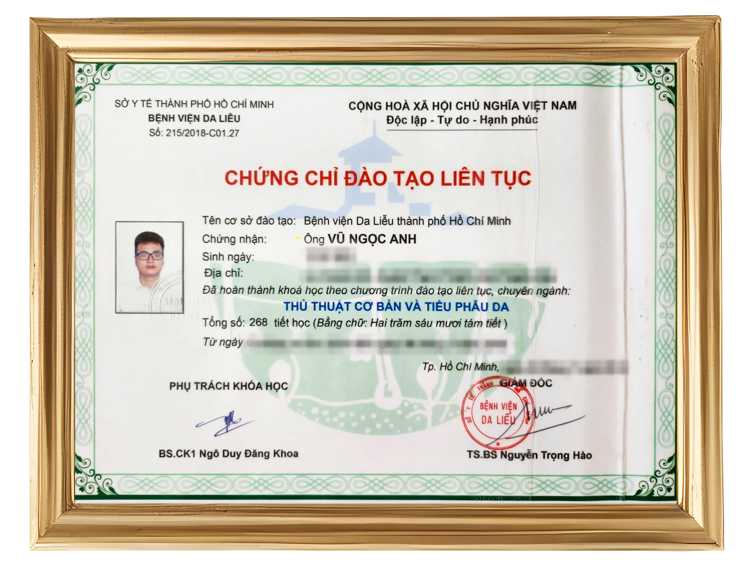 Chứng chỉ Bác sĩ Vũ Ngọc Anh 6