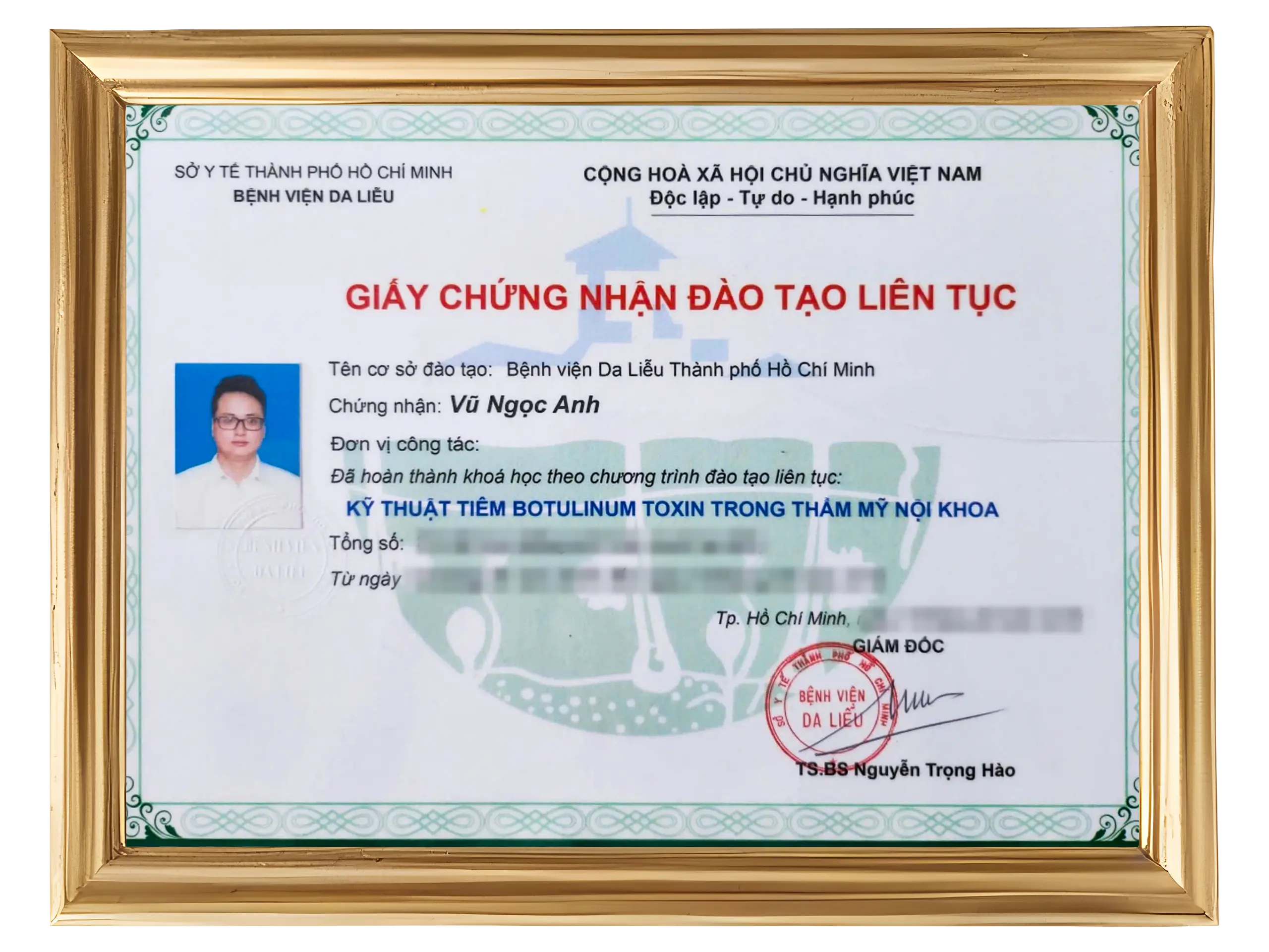 Chứng chỉ Bác sĩ Vũ Ngọc Anh 7